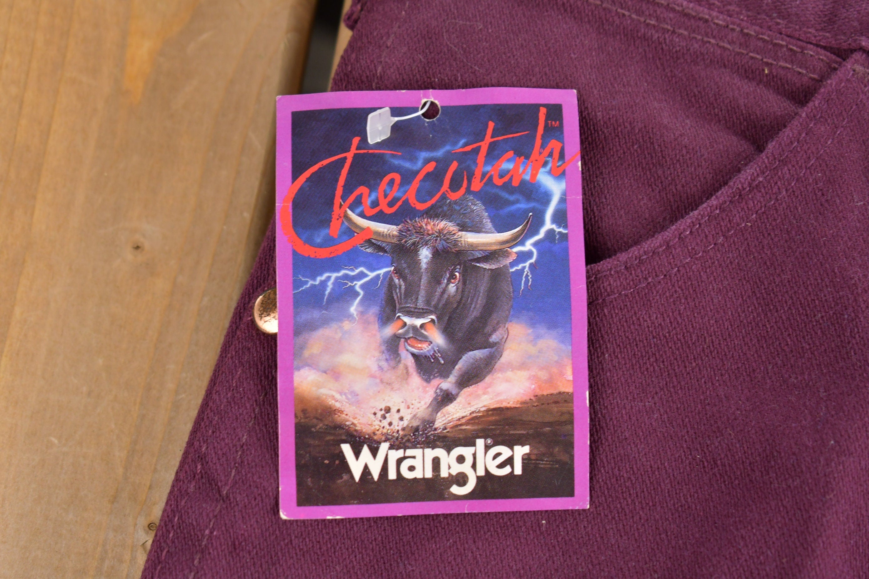 Wrangler Cowboy Cut Deadstock Vintage 1980s Jeans Size 28 x 34 Burgundy