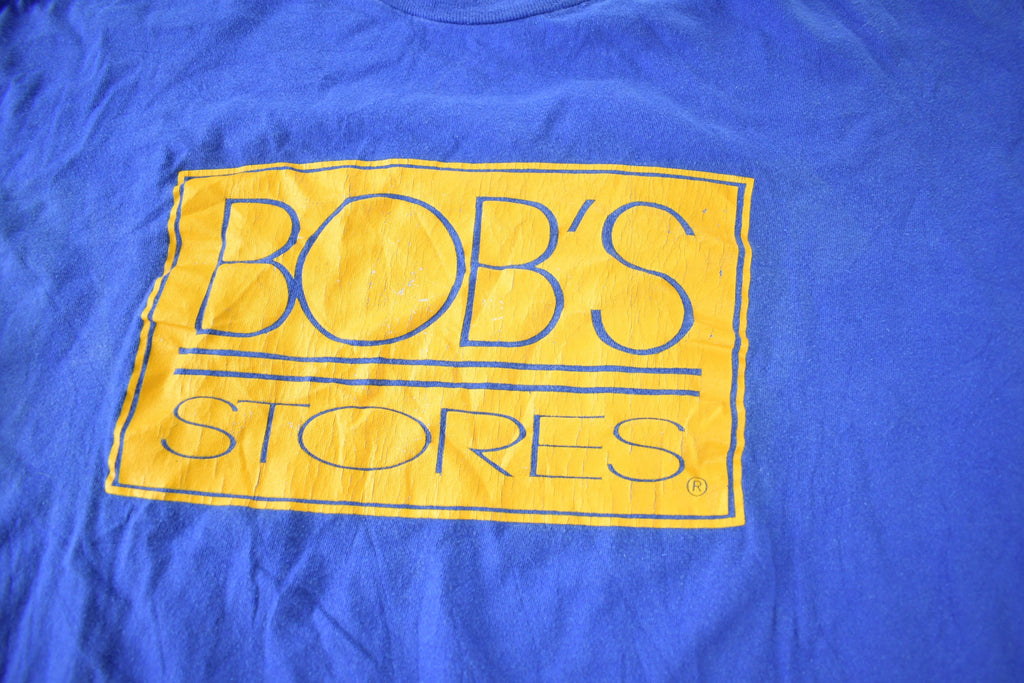 Vintage 1990s Bob's Stores Single Stitch Graphic T Shirt Made In USA