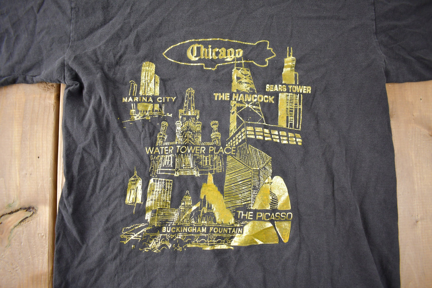 Vintage 1980s Chicago Souvenir Travel T Shirt Made In USA Size M