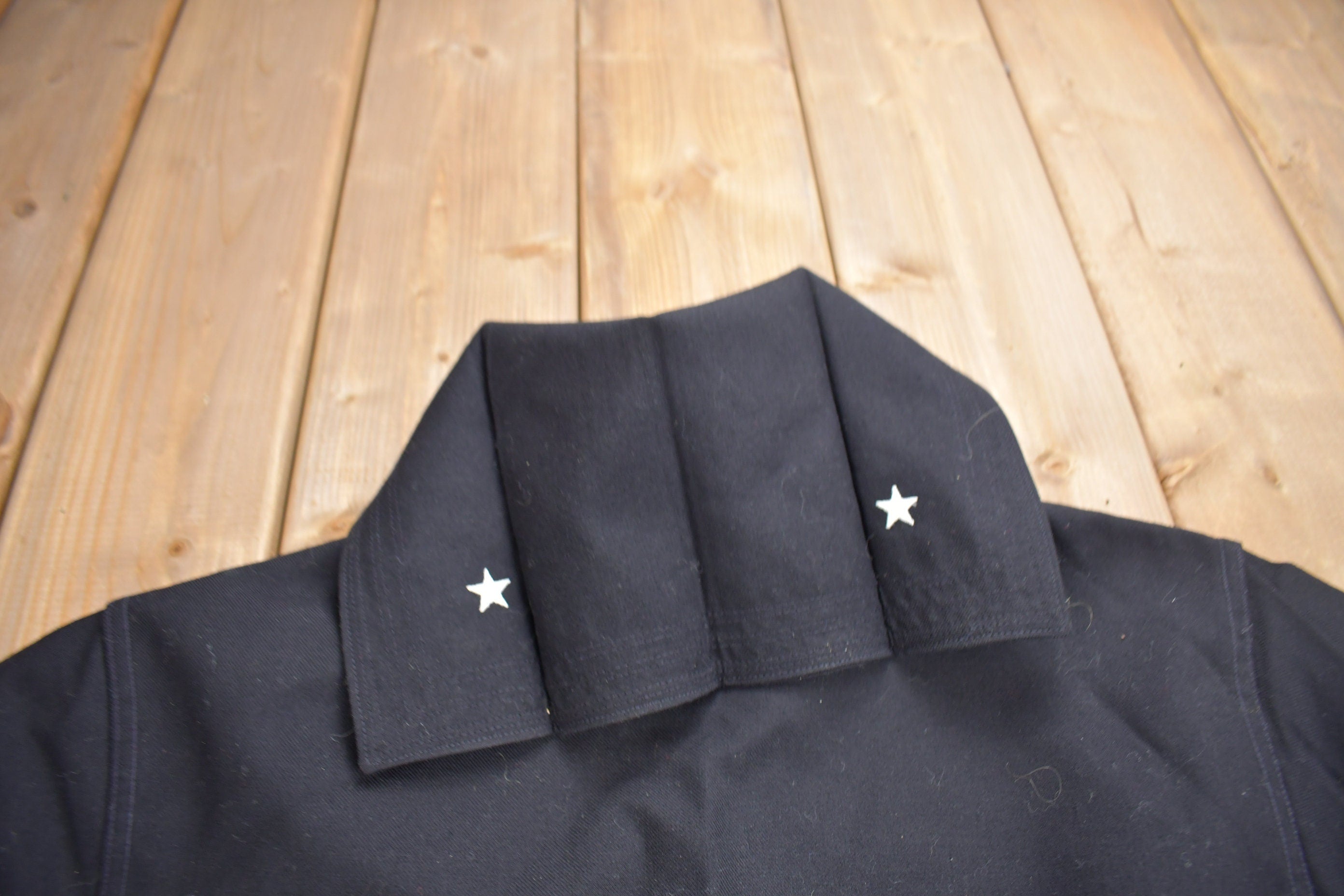 Vintage 1990 Mens Blue Dress Jumper Naval Uniform Sweater