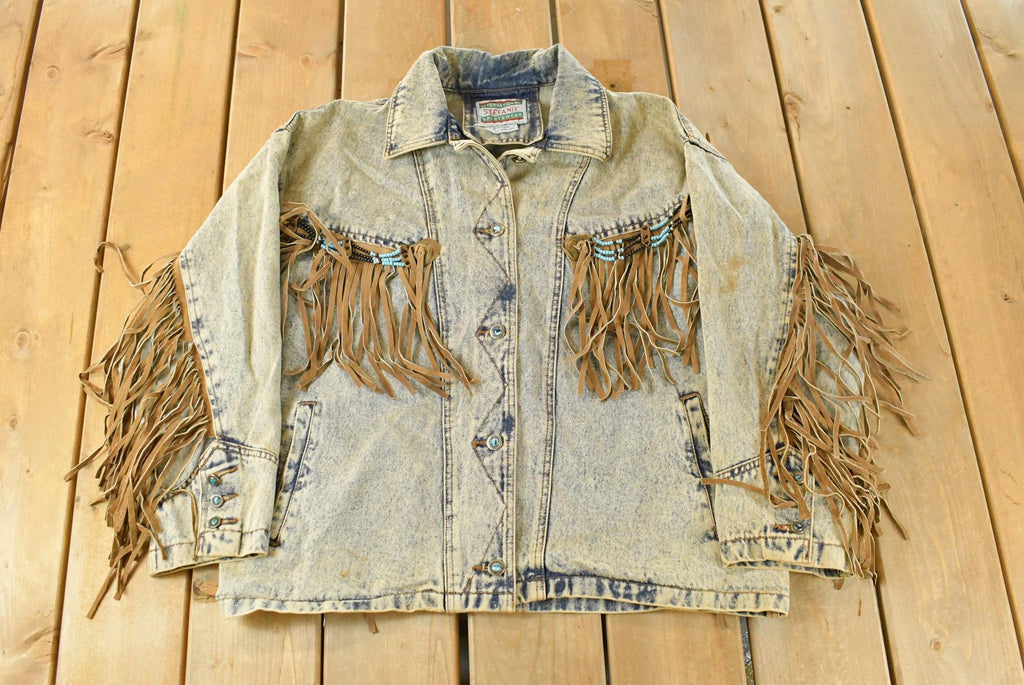 Vintage 1990s Stefano Western Denim Jean Jacket Women's XL