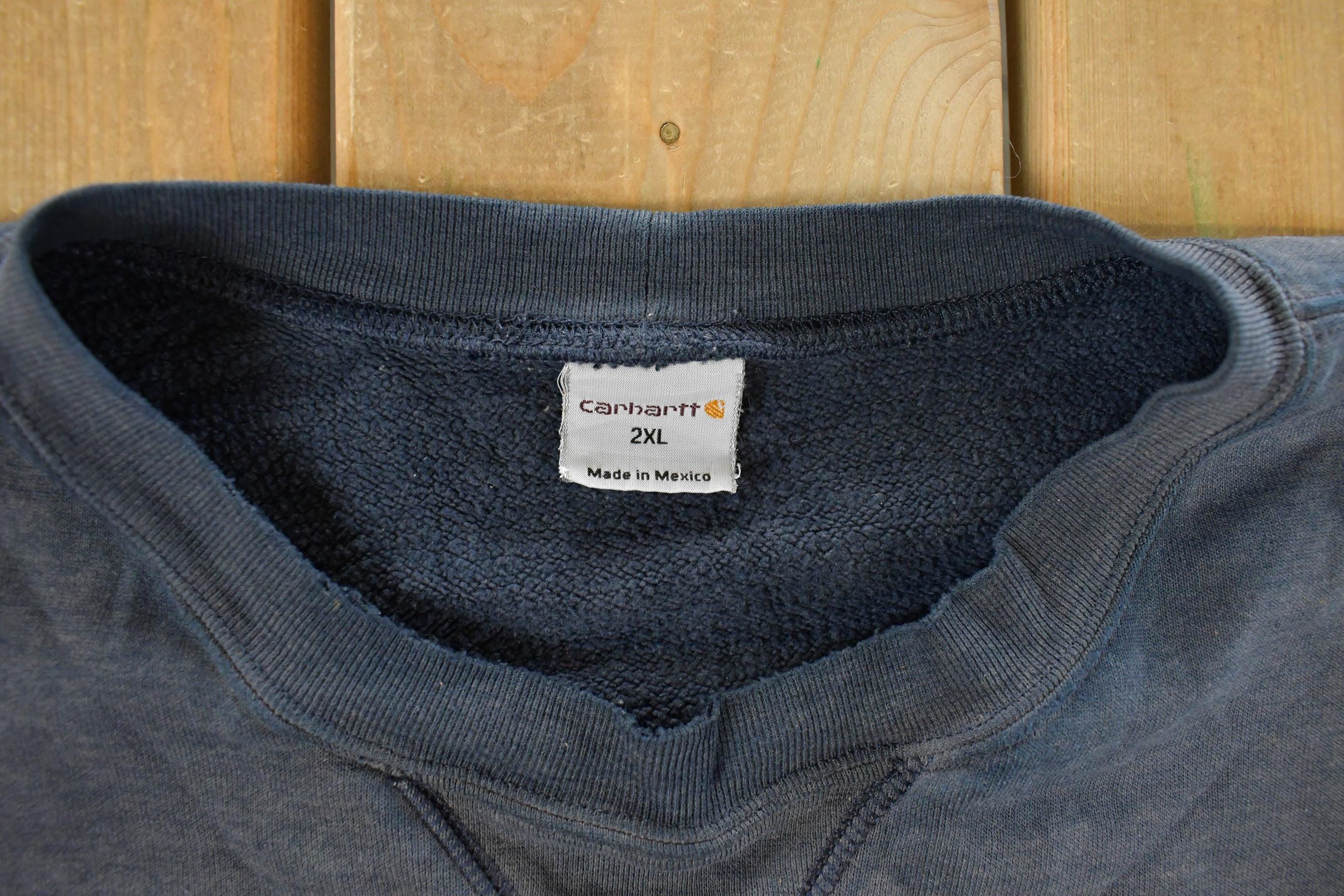 Vintage 1990s Distressed Carhartt Crewneck Sweatshirt Men's 2XL