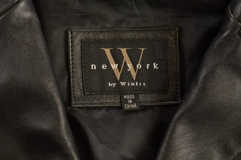 Vintage 1990s Winlit New York Leather Trench Coat