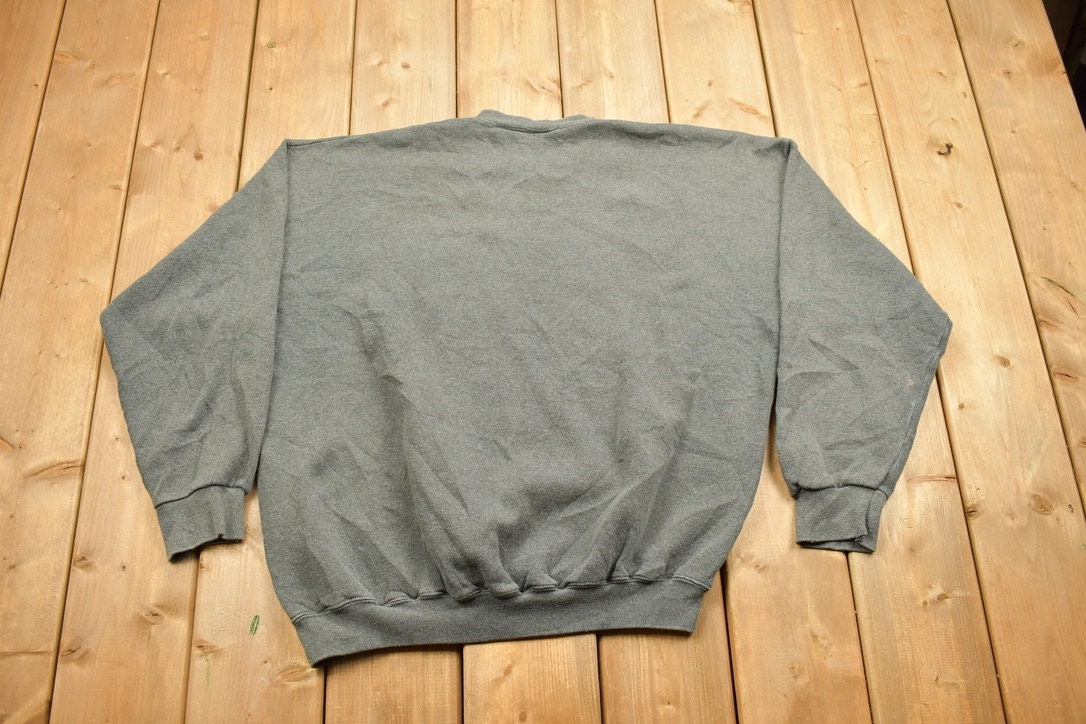 Vintage 1990s Discus Athletic Blank Grey Crewneck Sweatshirt  90s Crewneck  Made In USA  Essential  Streetwear  90s Blank