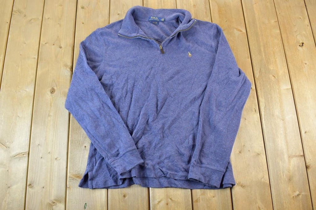 Vintage 1990s Polo Ralph Lauren Quarter Zip Sweatshirt Made In USA