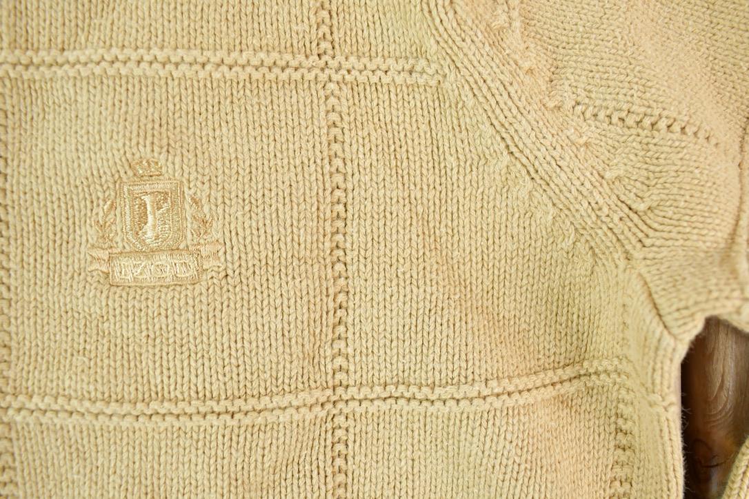 Vintage 1990s Izod Chunky Knit Abstract Pattern Crewneck Sweater Made In 90s Crewneck