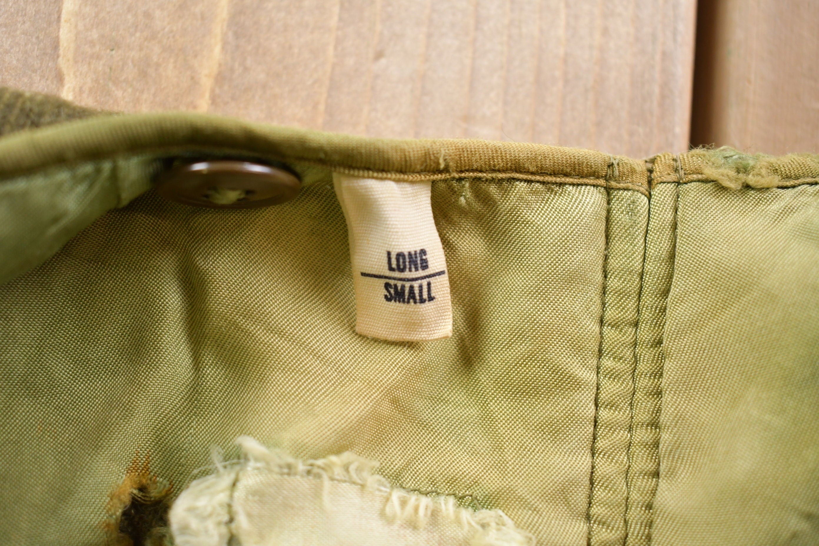 Vintage 1950s Military Wool Button Up Liner