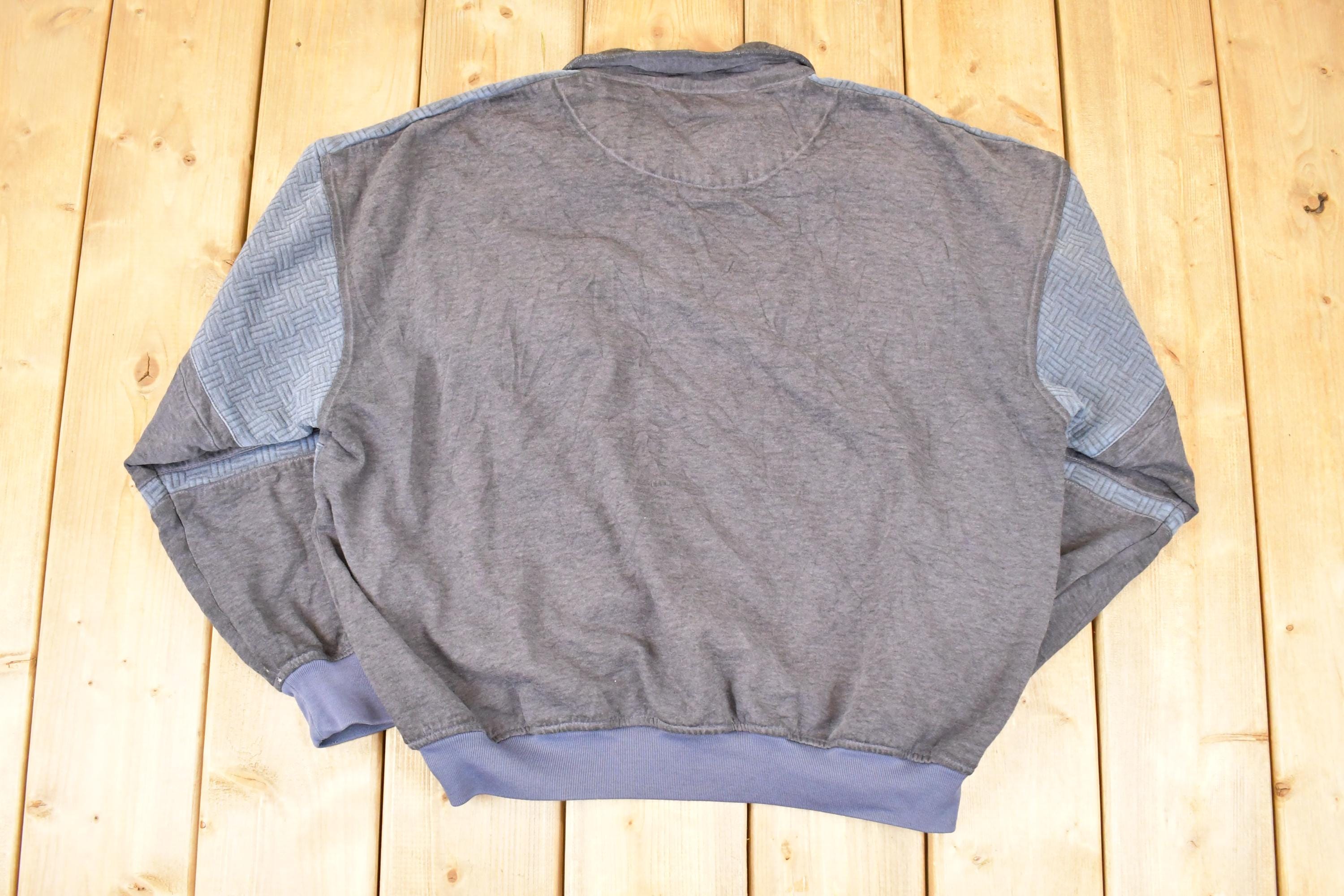 Vintage 1990s Classics By Palmland Button Up Color Block Crewneck Sweatshirt Mens L