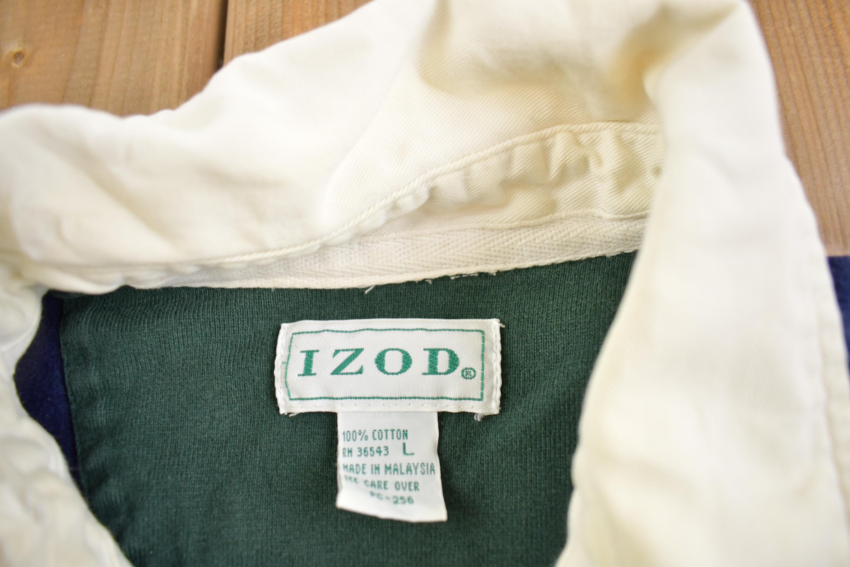 Vintage 1990s IZod Color Block Embroidered Blank Button Up Shirt