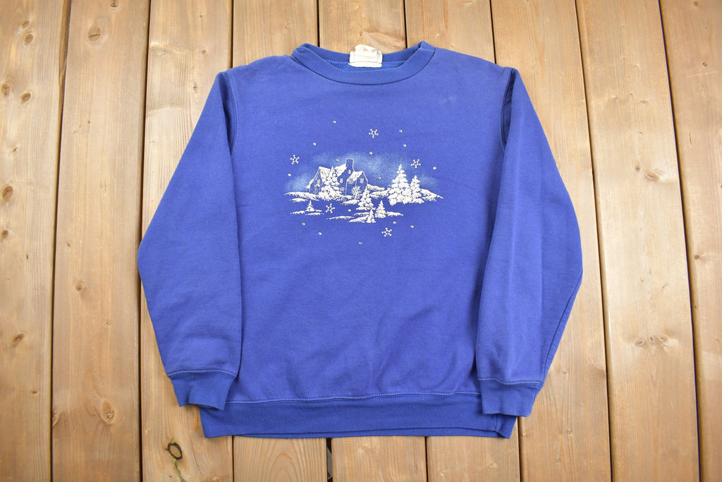 Vintage 1990s Cute Winter Theme Crewneck Sweater