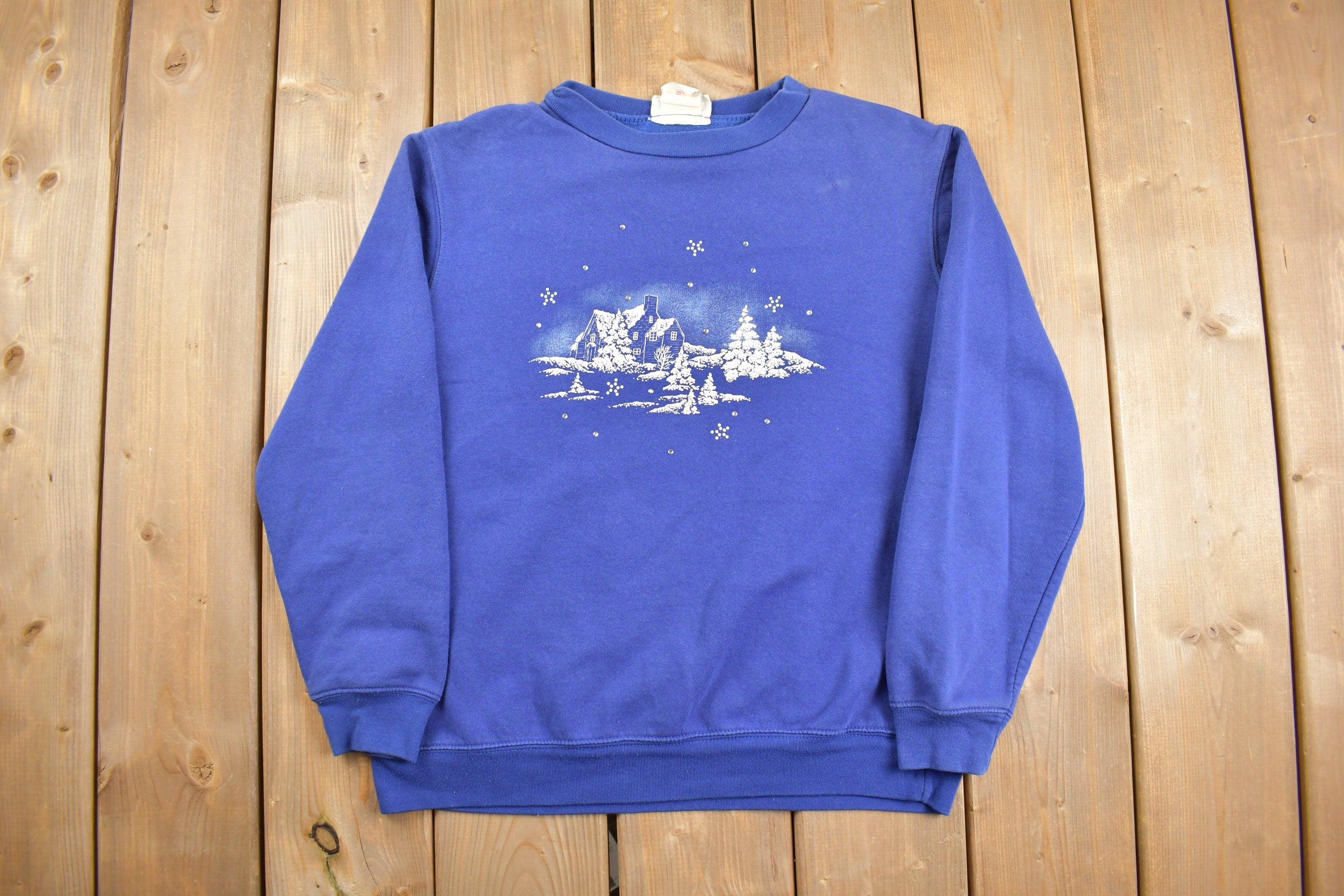 Vintage 1990s Cute Winter Theme Crewneck Sweater