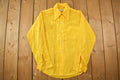 Vintage 1960s Blank Yellow Tapered N' Tails Button Up Shirt  Spear Collar Shirt  1960s Button Up  Vintage Flannel  Basic Button Up