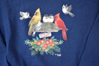 Vintage 1990s Morning Sun Double Collared Cardinal And Birds Crewneck