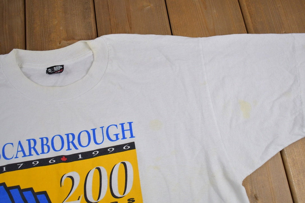 Vintage 1996 Scarborough Bicentennial Graphic T-Shirt