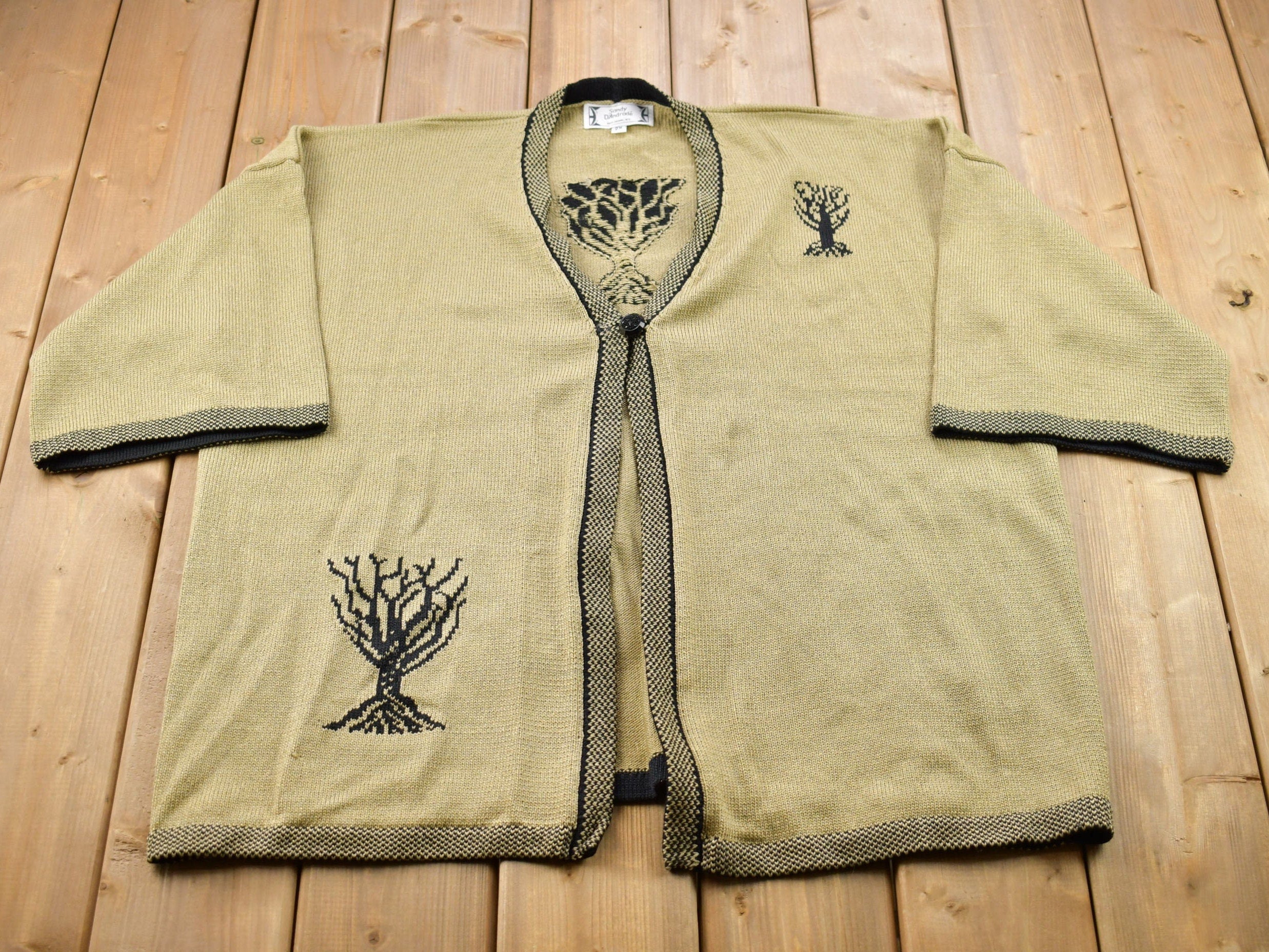 Vintage 1990s Sandy D'Andrade Knitted Cardigan Sweater