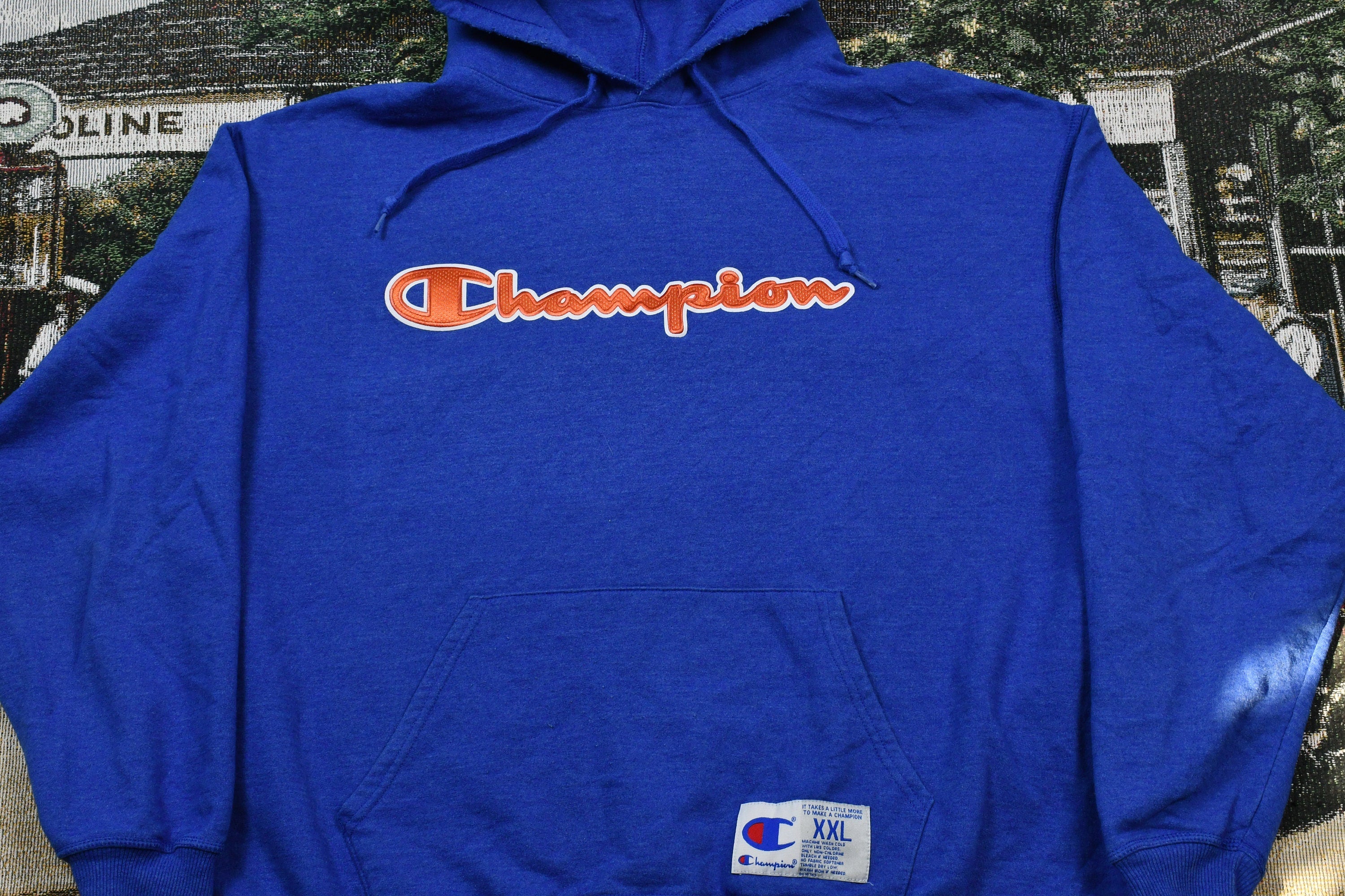 Vintage Champion Embroidered Hoodie Size 2XL