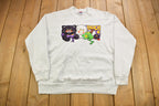 Vintage 1980s Halloween Patchwork Raglan Crewneck Sweatshirt