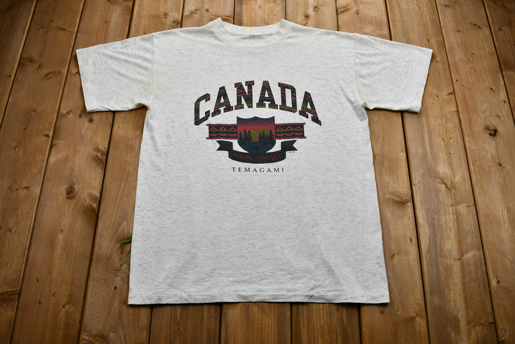 Vintage 1990s Canada Strong and Free Graphic T-Shirt