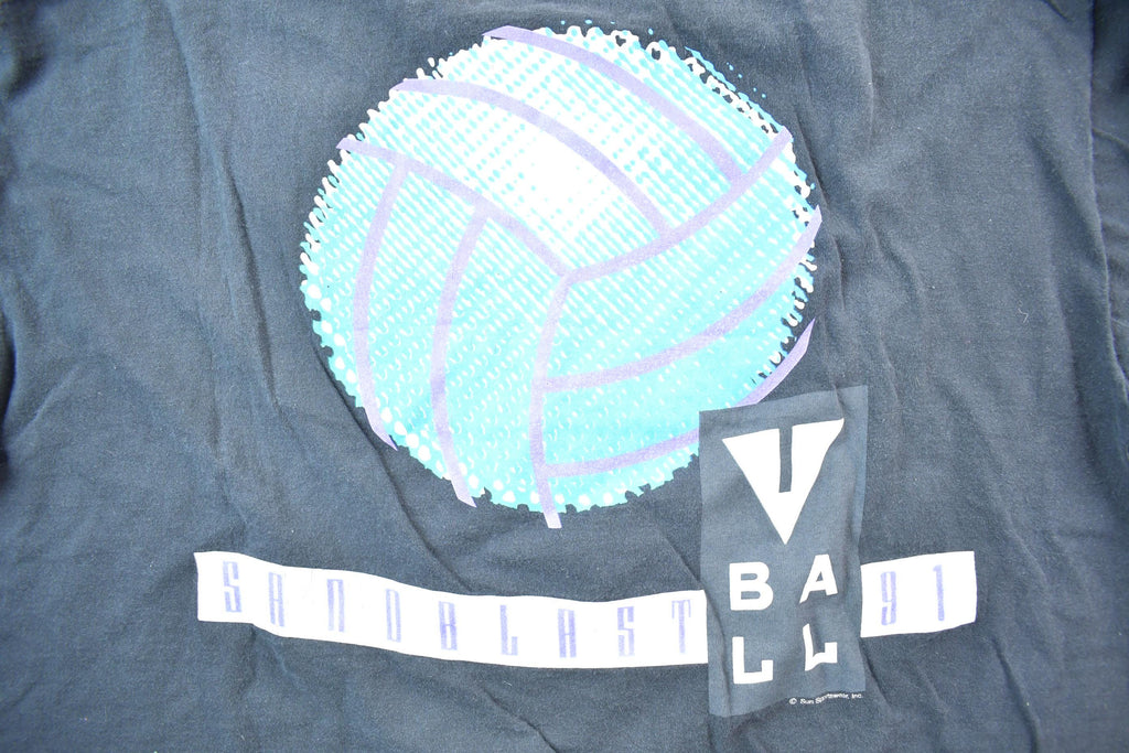 Vintage 1991 Sand Blast 91 Vball Volleyball Graphic T-Shirt
