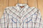 Vintage 1970s BJ - R Southwestern Plaid Button Up Shirt  Rodeo Shirt  Cowboy Shirt  Flannel Shirt  South Western  True Vintage