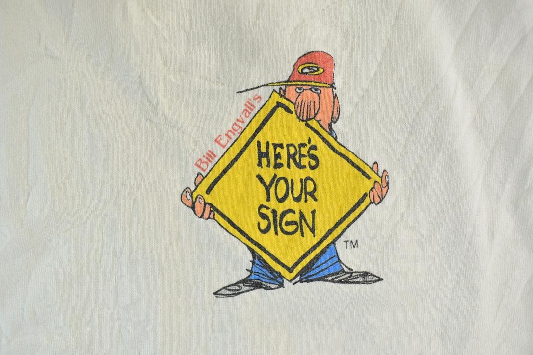 Vintage 1990s Bill Engvall's Here's Your Sign Fishing Funny Single Stitch T-Shirt