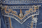Vintage Deadstock Y2K Miss Me Bedazzled Low Rise Jeans Women's Size 26x31