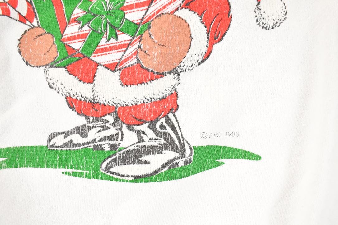 Vintage 1988 Born To Shop For Christmas Crewneck Sweatshirt Men's L / Made In USA / 90s Xmas Crewneck / Vintage Cartoon Holidays