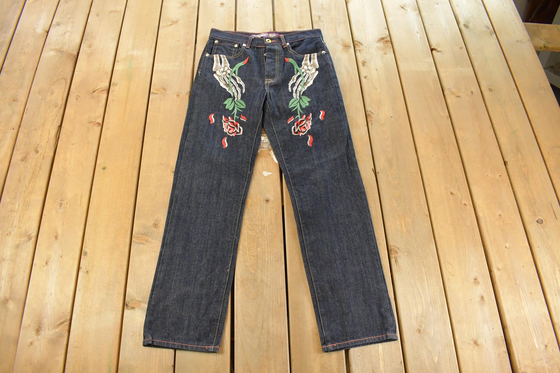 Vintage Y2K Christian Audigier Ed Hardy Denim Jeans Men's 31 x 31