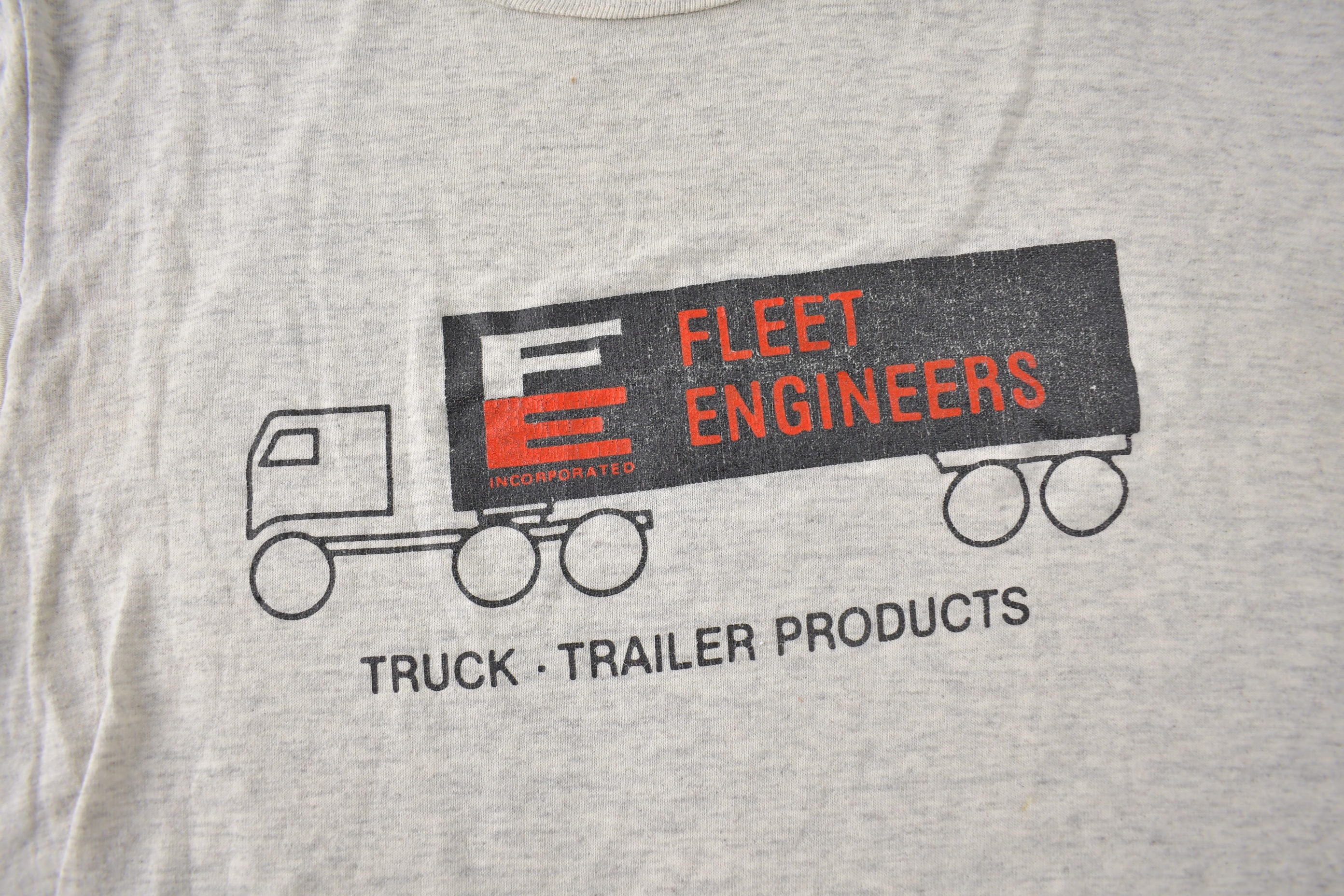 Vintage 1990s Fleet Engineers Truck Trailer Products Single Stitch Graphic T Shirt Made In USA