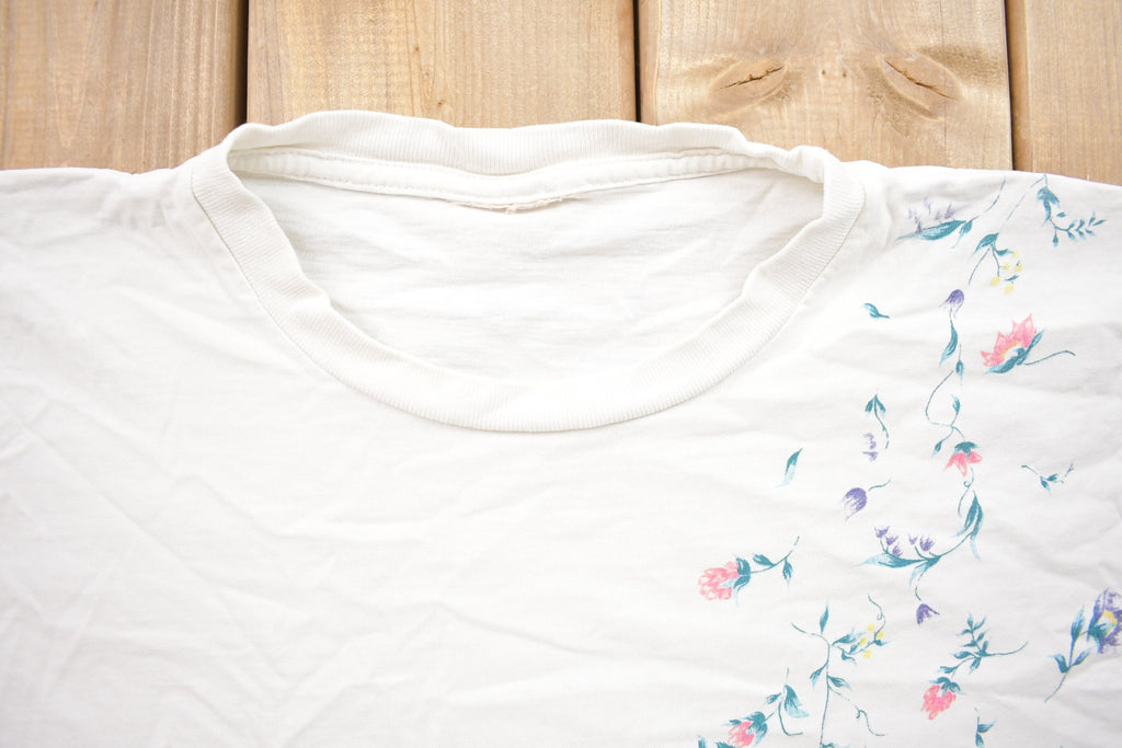 Vintage 1990s Floral AOP Graphic T Shirt