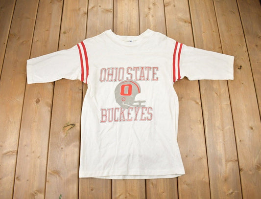 Vintage 1980s Ohio State Buckeyes T-Shirt / NCAA Tee / Americana / Sportswear / 80s tee / Embroidered / Artex