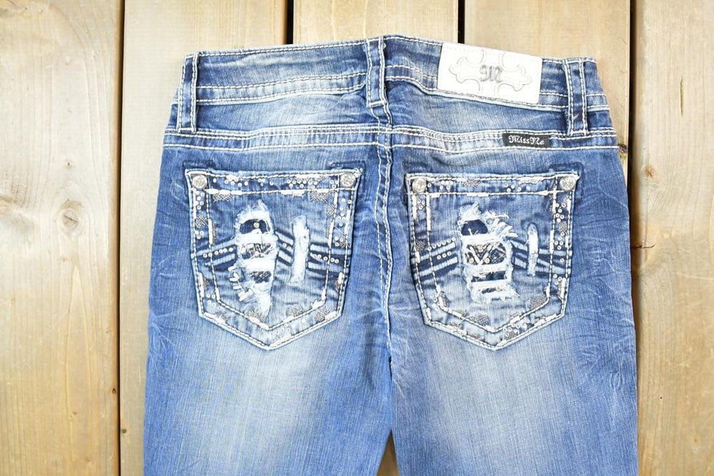 Vintage Y2K Miss Me Bedazzled Low Rise Jeans Size 26x31