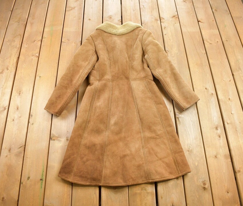 Vintage 1980s English Lady Shearling Leather Coat