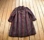 Vintage 1980s Bardolino Mohair Button Up Long Jacket Made In England