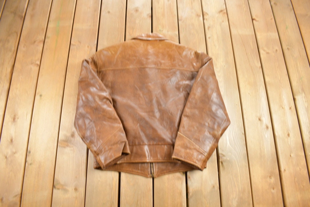 Vintage 1980s Big Iron Leather Biker Jacket / Fall Outerwear / Leather Coat / Genuine Leather / Streetwear Fashion / Suede Jacket