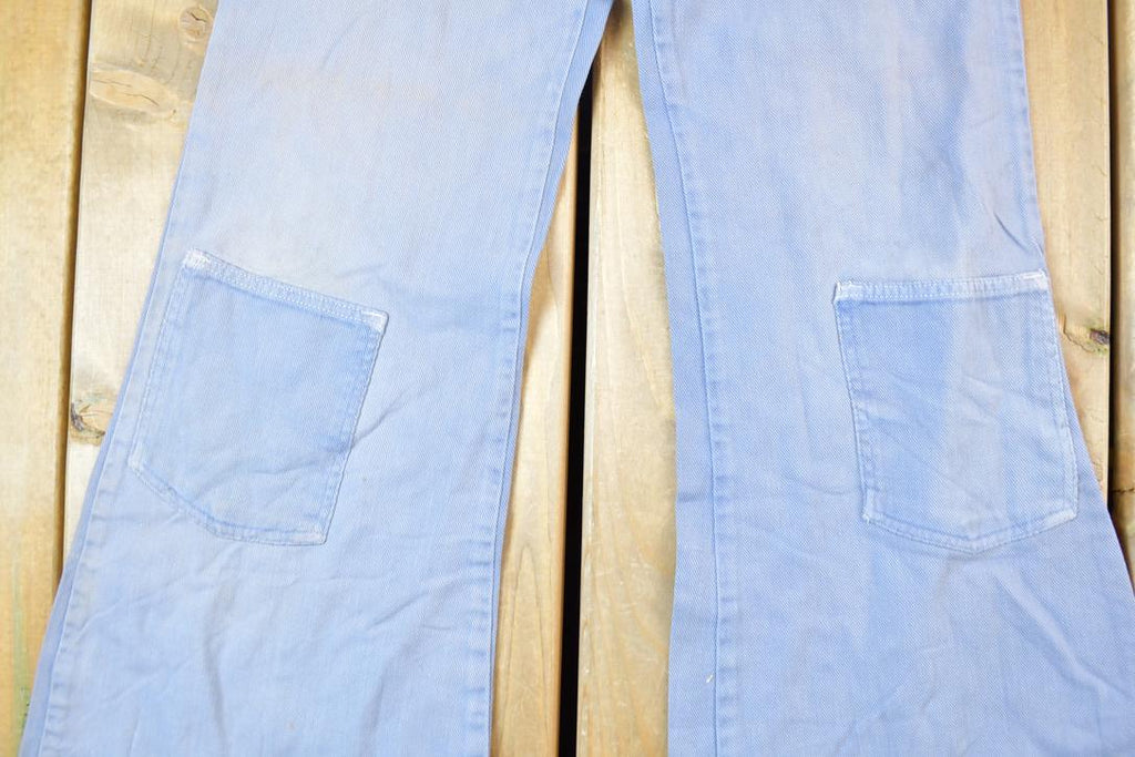 Vintage 1960s Bell Bottom Denim Hippie Festival Jeans Size 26 x 28 Made In USA