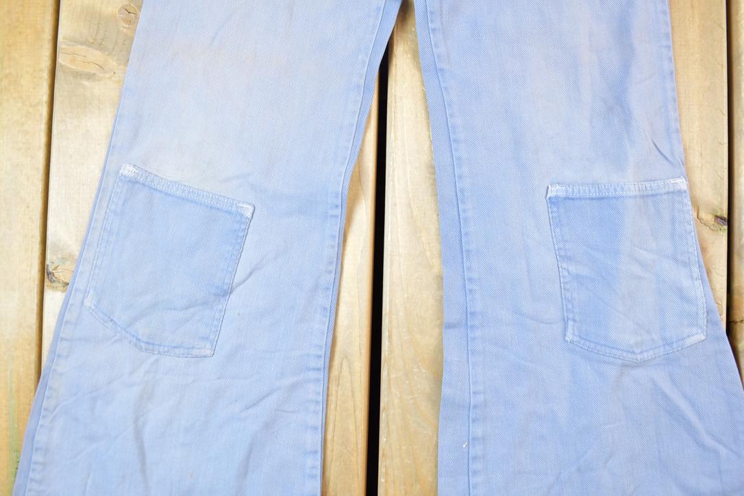 Vintage 1960s Bell Bottom Denim Hippie Festival Jeans Size 26 x 28 Made In USA
