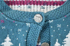 Vintage 1990s Northern Reflections Aop outdoors Knit Abstract Pattern Button Up Crewneck Sweater