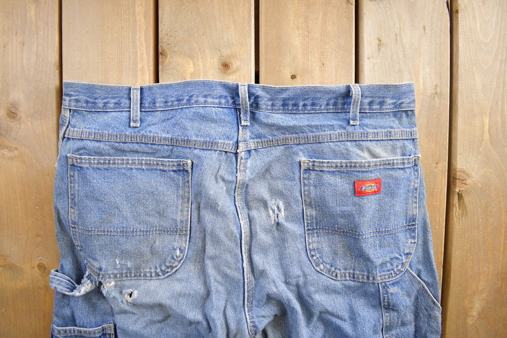 Vintage 1990s Dickies Distressed Denim Carpenter Pants 38x30