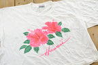 Vintage 1990s Hawaii Flowers Cropped T-Shirt Mens L  Promotional  Travel Souvenir Vacation  Streetwear  Nature