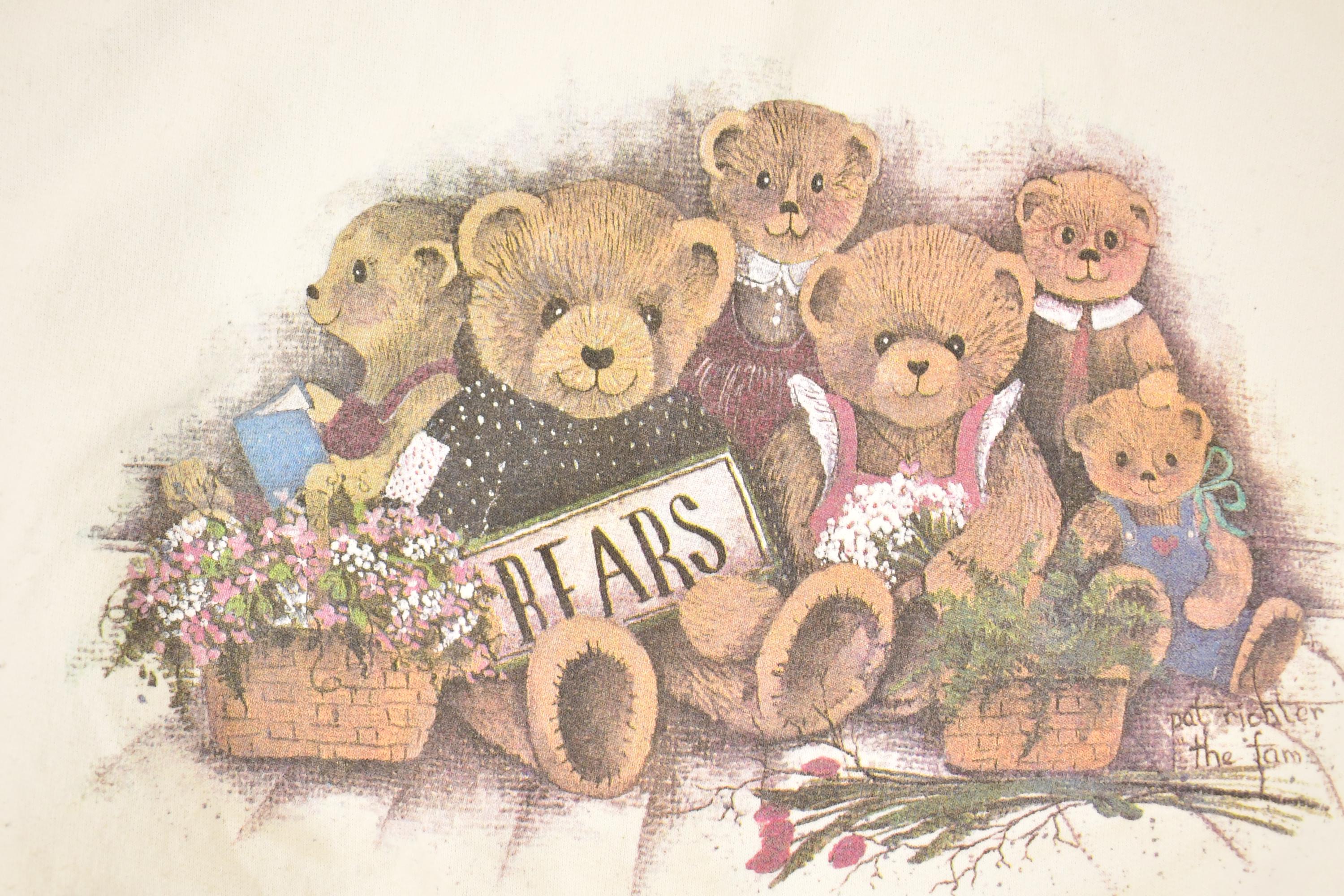 Vintage 1990s Teddy Bears Picnic Cute Graphic Print Crewneck Sweatshirt Women's XL
