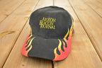 Vintage 1990s Akron Beacon Jornal Flames Strapback Hat /