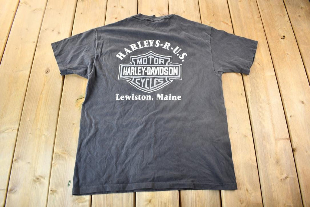 Vintage 1990s Harley's-R-U.S. Harley Davidson Lewiston Maine T-Shirt