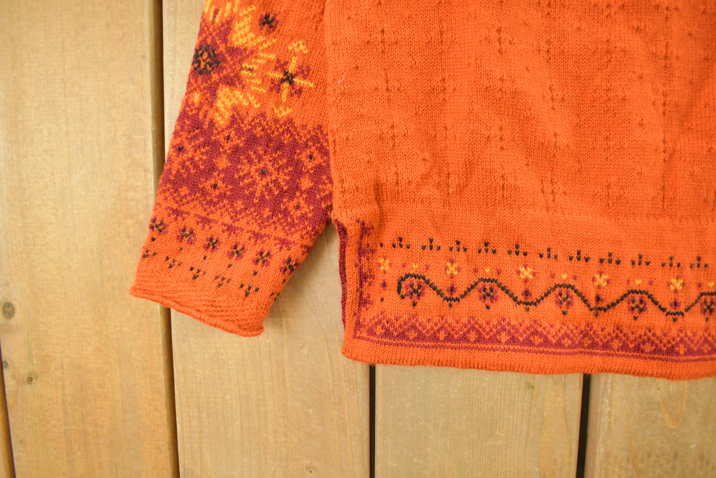 Vintage 1990s Dale Of Norway Wool Knit Abstract Pattern Sweater Women's M