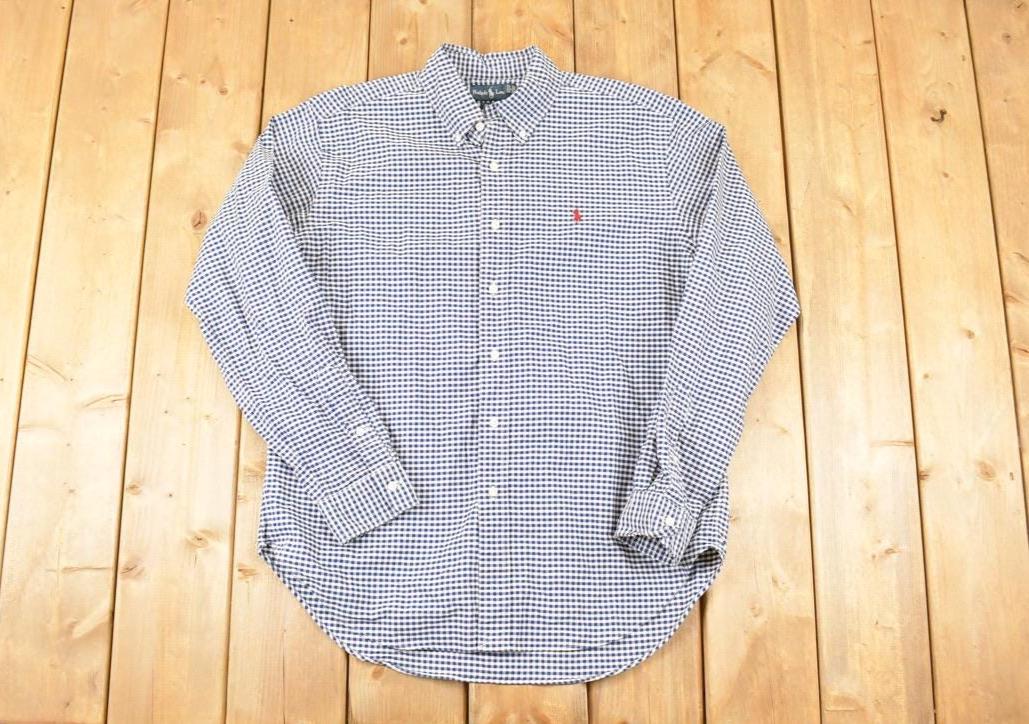 Vintage 1990s Ralph Lauren Polo Plaid Button Up Shirt Men's L