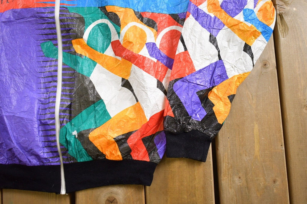 Vintage 1980s All Over Print Marathon Bomber Jacket
