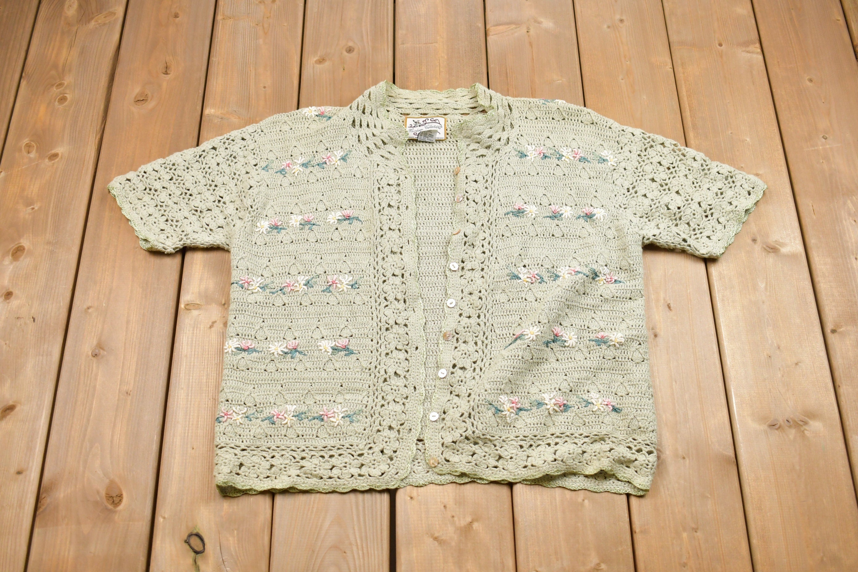 Vintage Heirloom Collectibles Knitted Short Sleeve Sweater