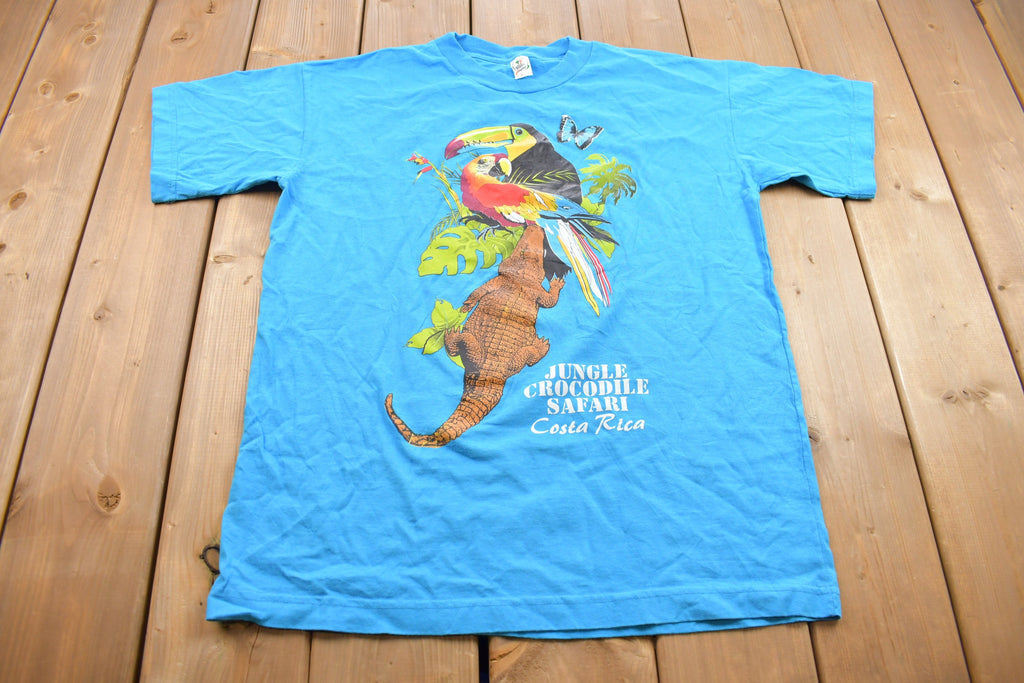Vintage 1990s Costa Rica Jungle Safari Souvenir T Shirt / Streetwear / Rare Vintage / Vacation Tee / Travel T Shirt