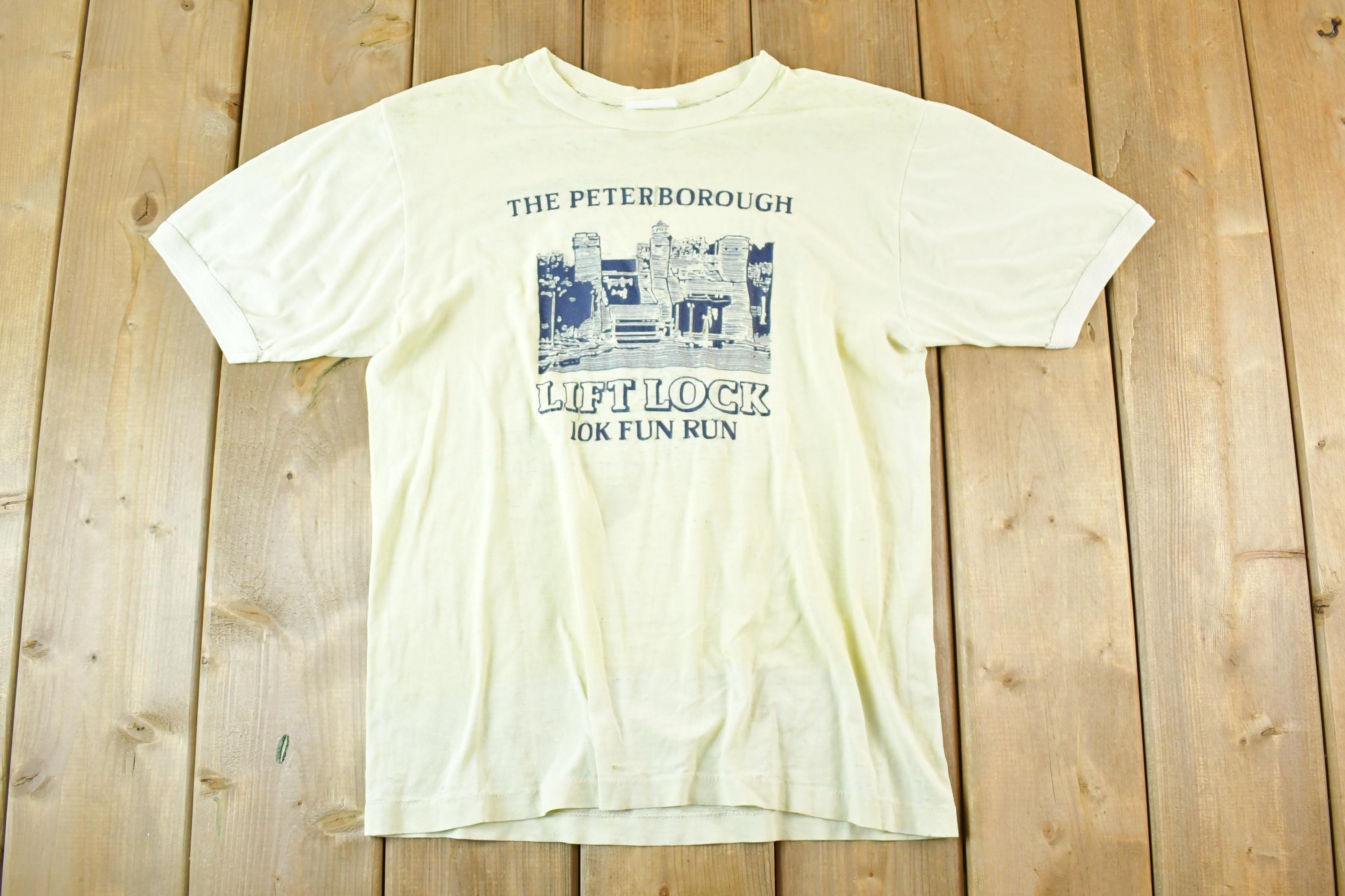 Vintage 1980s The Peterborough Lift Lock Run Souvenir T-Shirt Mens S