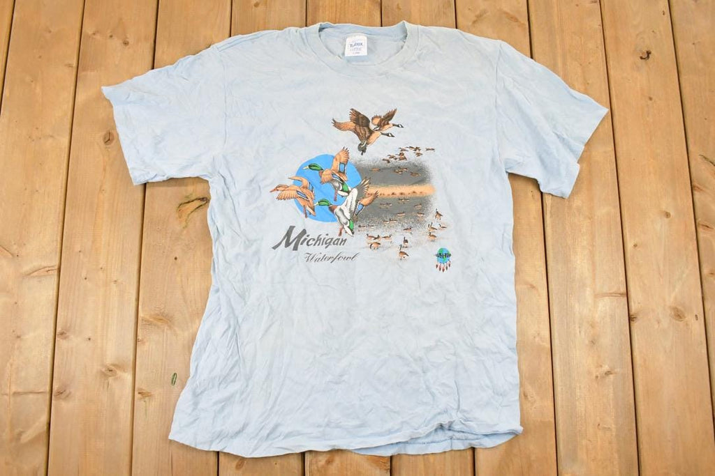 Vintage 1990s Michigan Waterfowl Souvenir Flying Ducks T-Shirt Men's L